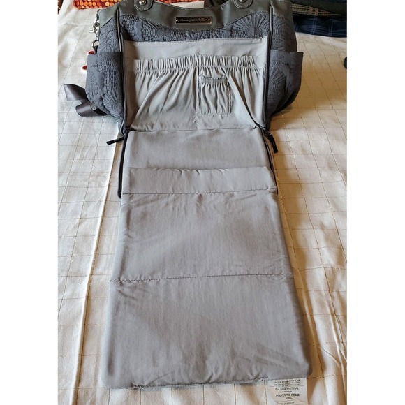 Petunia Pickle Bottom Convertible Diaper Bag Backpack Tote Gray Floral Quilted - Picture 8 of 14